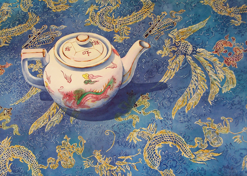 Dragon Tea, a watercolor painting by Deb Ward